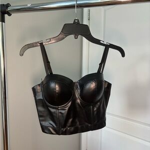 Leather bustier corset top